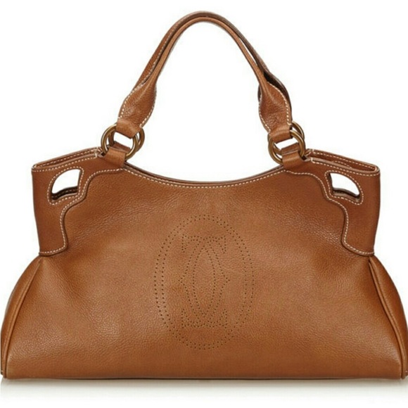 Cartier Handbags - CARTIER Marcello brown leather bag